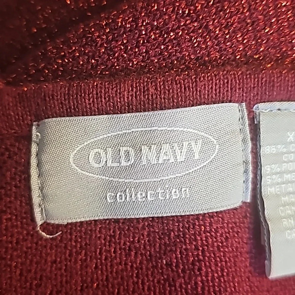 Old Navy Dark Red Sparkle V-neck Tank Top - Picture 4 of 6